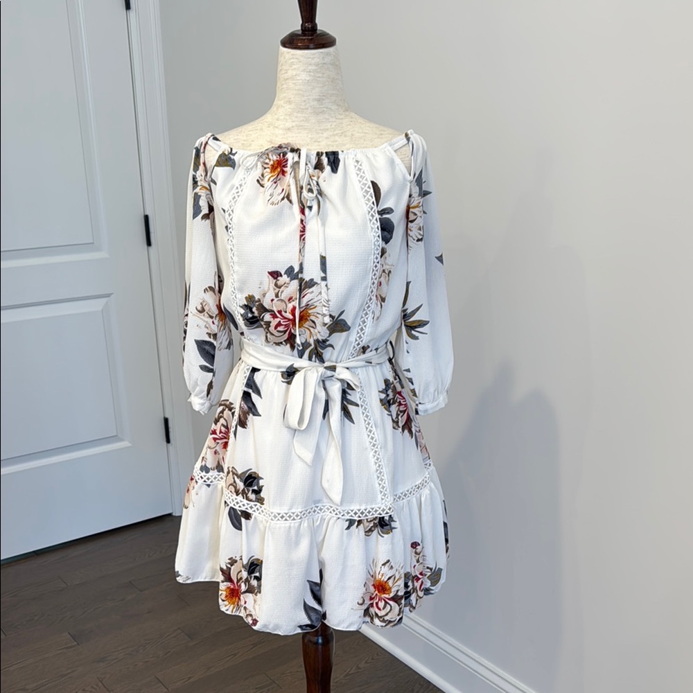 Parisian Works White Floral Mini Dress